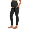 IUGA Buttery Soft Maternity Leggings Over The Belly Maternity Pants with Pockets Maternity Clothes for Yoga Work(Black)