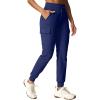 IUGA Women’s Fleece Lined Pants Water Resistant Hiking Joggers High Waist Thermal Cargo Sweatpants for Women(Blue)