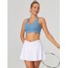 IUGA Athletic Skorts for Women Tennis Skirt with Pockets Cross Waist Athletic Skirt for Golf Pickleball(White)