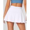 IUGA Athletic Skorts for Women Tennis Skirt with Pockets Cross Waist Athletic Skirt for Golf Pickleball(White)