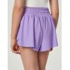 IUGA Girls Butterfly Shorts with Pockets Athletic Flowy Preppy Clothes Running Tennis Dance Cheer 2 in 1 Shorts Teen Girls(Lavender)