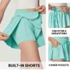 IUGA Girls Butterfly Shorts with Pockets Athletic Flowy Preppy Clothes Running Tennis Dance Cheer 2 in 1 Shorts Teen Girls(Mint Green)