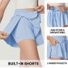 IUGA Girls Butterfly Shorts with Pockets Athletic Flowy Preppy Clothes Running Tennis Dance Cheer 2 in 1 Shorts Teen Girls(Sky Blue)