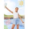 IUGA Girls Butterfly Shorts with Pockets Athletic Flowy Preppy Clothes Running Tennis Dance Cheer 2 in 1 Shorts Teen Girls(Sky Blue)