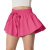IUGA Girls Butterfly Shorts with Pockets Athletic Flowy Preppy Clothes Running Tennis Dance Cheer 2 in 1 Shorts Teen Girls(Hot Pink)