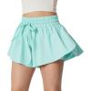 IUGA Girls Butterfly Shorts with Pockets Athletic Flowy Preppy Clothes Running Tennis Dance Cheer 2 in 1 Shorts Teen Girls(Mint Green)