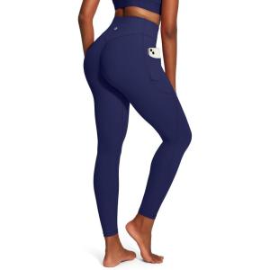 IUGA Scrunch Butt Lifting Leggings for Women Workout Tummy Control No Front Seam Compression Leggings with Pockets Yoga Pants(Navy Blue)