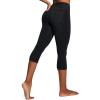 IUGA High Waisted Yoga Pants for Women with Pockets Capri Leggings for Women Workout Leggings for Women Yoga Capris(Black Jeans)