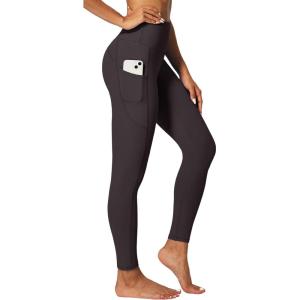 IUGA Fleece Lined Leggings Women Thermal Leggings for Women Winter Warm Tights High Waisted Hiking Yoga Pants with Pockets(Coffee)