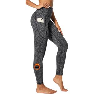 IUGA Fleece Lined Leggings Women Thermal Leggings for Women Winter Warm Tights High Waisted Hiking Yoga Pants with Pockets(Space Dye Black-2020)
