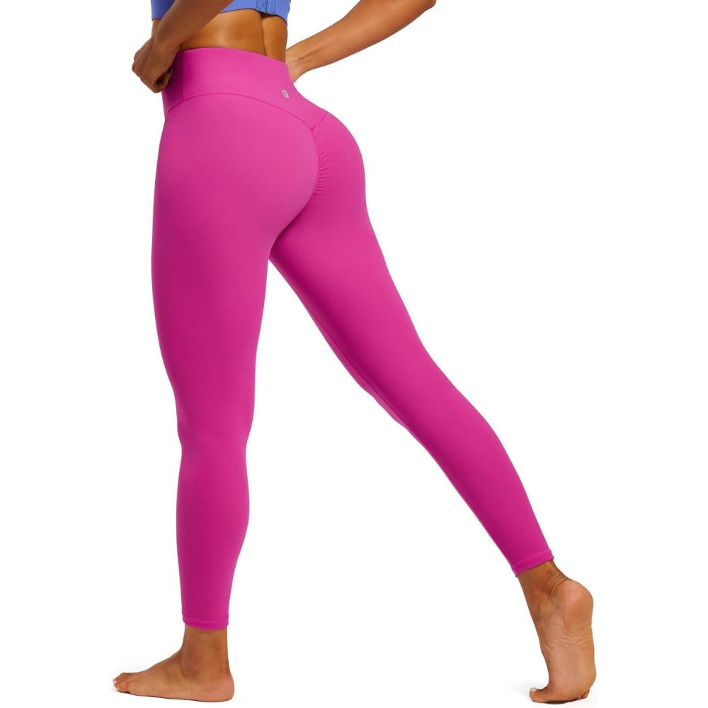 imageIUGA Scrunch Butt Lifting Leggings for Women No Front Seam Compression Tummy Control Workout Seamless Leggings for Gym YogaPink