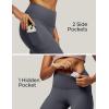 IUGA High Waist Yoga Pants with Pockets, Leggings for Women Tummy Control, Workout Leggings for Women 4 Way Stretch Dark Gray
