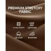 IUGA Womens Dress Pants Wide Leg Pull On Stretchy Work Pants Women High Waisted Business Casual Trousers with Pockets(Caramel)