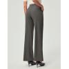 IUGA Womens Dress Pants Wide Leg Pull On Stretchy Work Pants Women High Waisted Business Casual Trousers with Pockets(Charcoal- Petite)