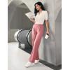 IUGA Womens Dress Pants Wide Leg Pull On Stretchy Work Pants Women High Waisted Business Casual Trousers with Pockets(Pink)
