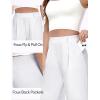 IUGA Womens Dress Pants Wide Leg Pull On Stretchy Work Pants Women High Waisted Business Casual Trousers with Pockets(Snow)