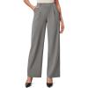 IUGA Womens Dress Pants Wide Leg Pull On Stretchy Work Pants Women High Waisted Business Casual Trousers with Pockets(Moonlight Gray)