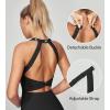 IUGA Women Tennis Dress with Built in Shorts & Bra Cut Out Twisted Workout Dress Golf Athletic Dresses for Women with Pockets(Black)