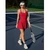 IUGA Women Tennis Dress with Built in Shorts & Bra Cut Out Twisted Workout Dress Golf Athletic Dresses for Women with Pockets(Easy Peezy – Bright Red)