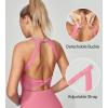 IUGA Women Tennis Dress with Built in Shorts & Bra Cut Out Twisted Workout Dress Golf Athletic Dresses for Women with Pockets(Pink)