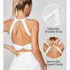 IUGA Women Tennis Dress with Built in Shorts & Bra Cut Out Twisted Workout Dress Golf Athletic Dresses for Women with Pockets(White)
