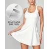 IUGA Women Tennis Dress with Built in Shorts & Bra Cut Out Twisted Workout Dress Golf Athletic Dresses for Women with Pockets(White)