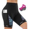 IUGA Padded Bike Shorts Women 4D Breathable Womens Cycling Shorts with Padding Mountain Biking Shorts with Pockets(Black|crackle)