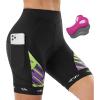 IUGA Padded Bike Shorts Women 4D Breathable Womens Cycling Shorts with Padding Mountain Biking Shorts with Pockets(Black|purple)