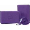 IUGA Yoga Block 2 Pack with Yoga Strap, High Density Yoga Blocks 9”x6”x3”to Improve Strength, Flexibility and Balance, Light Weight and Non-Slip Surface for Yoga, Pilates and Meditation