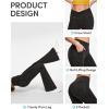 IUGA High Waisted Bell Bottom Jeans for Women Flare Stretchy Jeans V Cross Jeggings Pull On Wide Leg Jean Flare Leggings(Denim Black)