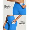 IUGA Biker Shorts Women 6″ Tummy Control Workout Shorts Women with Pockets High Waisted Yoga Running Gym Spandex Compression(Azure)