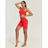 IUGA Biker Shorts Women 6″ Tummy Control Workout Shorts Women with Pockets High Waisted Yoga Running Gym Spandex Compression(Bright Red)