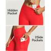 IUGA Biker Shorts Women 6″ Tummy Control Workout Shorts Women with Pockets High Waisted Yoga Running Gym Spandex Compression(Bright Red)