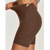 IUGA Biker Shorts Women 6″ Tummy Control Workout Shorts Women with Pockets High Waisted Yoga Running Gym Spandex Compression(Brownie)