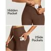 IUGA Biker Shorts Women 6″ Tummy Control Workout Shorts Women with Pockets High Waisted Yoga Running Gym Spandex Compression(Brownie)