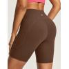 IUGA Biker Shorts Women 6″ Tummy Control Workout Shorts Women with Pockets High Waisted Yoga Running Gym Spandex Compression(Brownie)