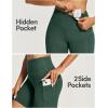 IUGA Biker Shorts Women 6″ Tummy Control Workout Shorts Women with Pockets High Waisted Yoga Running Gym Spandex Compression(Dark Green)