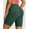 IUGA Biker Shorts Women 6″ Tummy Control Workout Shorts Women with Pockets High Waisted Yoga Running Gym Spandex Compression(Dark Green)