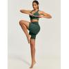 IUGA Biker Shorts Women 6″ Tummy Control Workout Shorts Women with Pockets High Waisted Yoga Running Gym Spandex Compression(Dark Green)