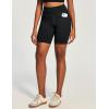 IUGA Biker Shorts Women 6″ Tummy Control Workout Shorts Women with Pockets High Waisted Yoga Running Gym Spandex Compression(Denim Black)