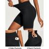 IUGA Biker Shorts Women 6″ Tummy Control Workout Shorts Women with Pockets High Waisted Yoga Running Gym Spandex Compression(Denim Black)