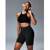 IUGA Biker Shorts Women 6″ Tummy Control Workout Shorts Women with Pockets High Waisted Yoga Running Gym Spandex Compression(Denim Black)