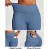 IUGA Biker Shorts Women 6″ Tummy Control Workout Shorts Women with Pockets High Waisted Yoga Running Gym Spandex Compression(Denim Light Blue)