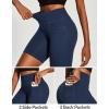 IUGA Biker Shorts Women 6″ Tummy Control Workout Shorts Women with Pockets High Waisted Yoga Running Gym Spandex Compression(Denim Navy Blue)