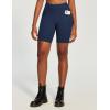 IUGA Biker Shorts Women 6″ Tummy Control Workout Shorts Women with Pockets High Waisted Yoga Running Gym Spandex Compression(Denim Navy Blue)