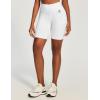 IUGA Biker Shorts Women 6″ Tummy Control Workout Shorts Women with Pockets High Waisted Yoga Running Gym Spandex Compression(Denim White)