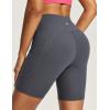 IUGA Biker Shorts Women 6″ Tummy Control Workout Shorts Women with Pockets High Waisted Yoga Running Gym Spandex Compression(Gray)