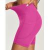 IUGA Biker Shorts Women 6″ Tummy Control Workout Shorts Women with Pockets High Waisted Yoga Running Gym Spandex Compression(Hot Pink)