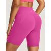 IUGA Biker Shorts Women 6″ Tummy Control Workout Shorts Women with Pockets High Waisted Yoga Running Gym Spandex Compression(Hot Pink)