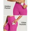 IUGA Biker Shorts Women 6″ Tummy Control Workout Shorts Women with Pockets High Waisted Yoga Running Gym Spandex Compression(Hot Pink)